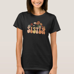 Floral Sister Retro Groovy One Thankful Sister Tha T-Shirt