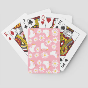 Floral Skates Roller Skating Pattern Pink  Playing Cards