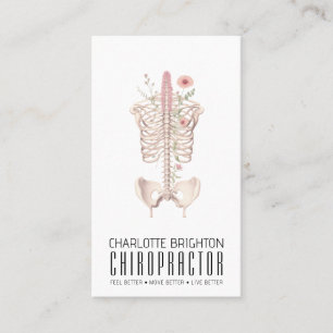 Floral Skeleton Chiropractor Appointment & Business Card
