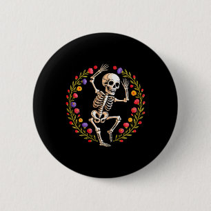 Floral Skeleton Funny Goth Halloween Costume For W 6 Cm Round Badge