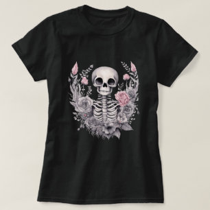 Floral Skeleton Pastel Gothic T Shirt
