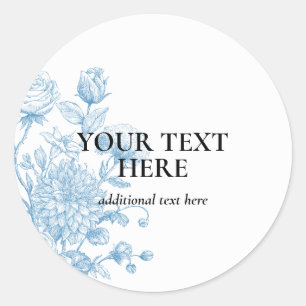 Floral Sketch Classic Round Sticker
