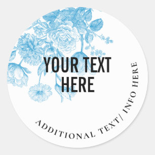 Floral Sketch Classic Round Sticker