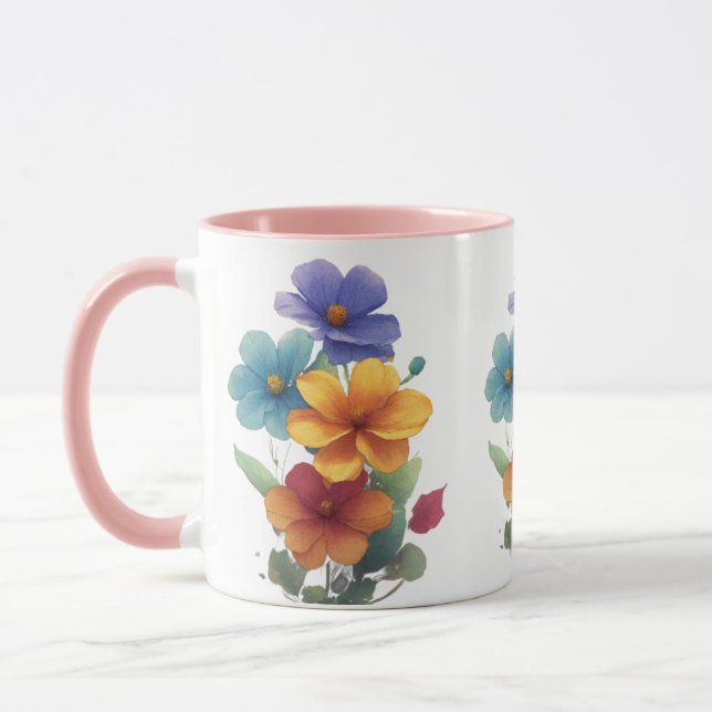 Floral sketch design  mug (Left)