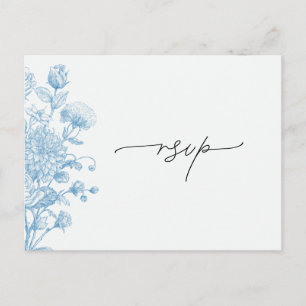 Floral Sketch RSVP Response Announcement Postcard