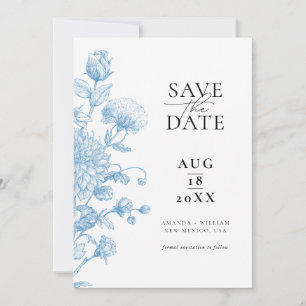 Floral Sketch Save The Date Card