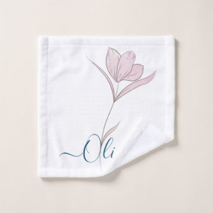 Floral Sketch watercolor Personalised Bath Towel Set