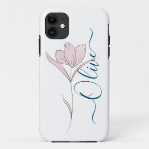 Floral Sketch watercolor Personalised  iPhone 11 Case