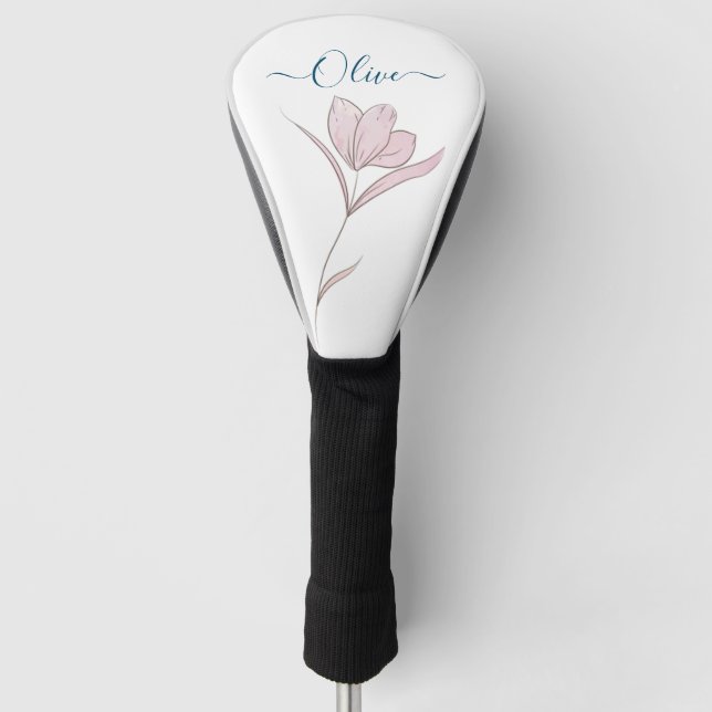 Floral Sketch watercolor Personalised  Golf Head Cover (Front)
