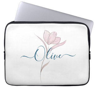 Floral Sketch watercolor Personalised Laptop Sleeve