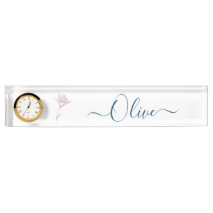 Floral Sketch watercolor Personalised  Nameplate