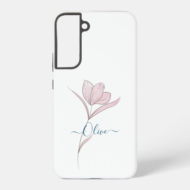 Floral Sketch watercolor Personalised  Samsung Galaxy S22+ Case (Back)