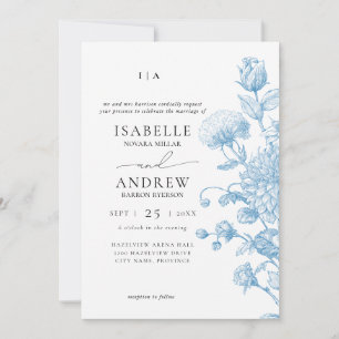 Floral sketch Wedding Invitation