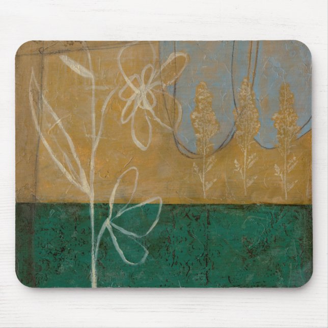 Floral Sketch with Wildflower and Plants Mouse Mat (Front)