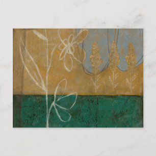 Floral Sketch with Wildflower and Plants Postcard