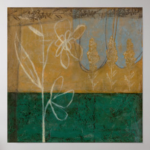 Floral Sketch with Wildflower and Plants Poster