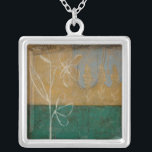 Floral Sketch with Wildflower and Plants Silver Plated Necklace<br><div class="desc">A lot is going on in this painting by Jennifer Goldberger. A floral sketch takes centre stage,  and small trees make up the background. Fans of Eugene Delacroix and Edward Hopper may want to purchase this piece!</div>