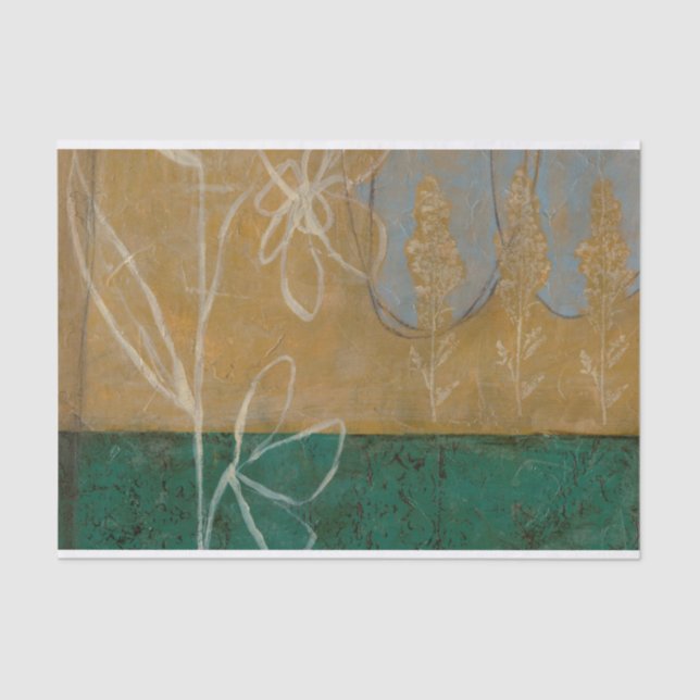 Floral Sketch with Wildflower and Plants Tissue Paper (Front)