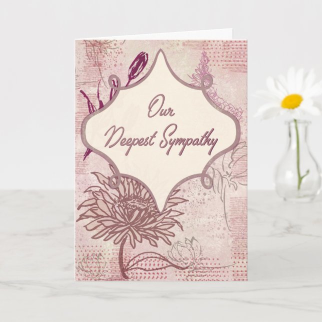 Floral Sketches — Blush Sympathy Card (Small Plant)