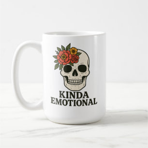 Floral Skull Aesthetic with Soft Emotional Touch Coffee Mug