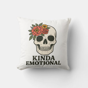 Floral Skull Aesthetic with Soft Emotional Touch Cushion