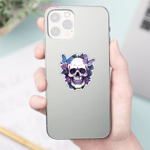 Floral Skull and Butterfly
