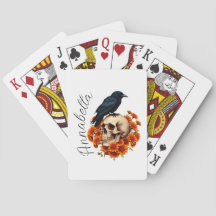 Floral Skull and Raven Personalised Name