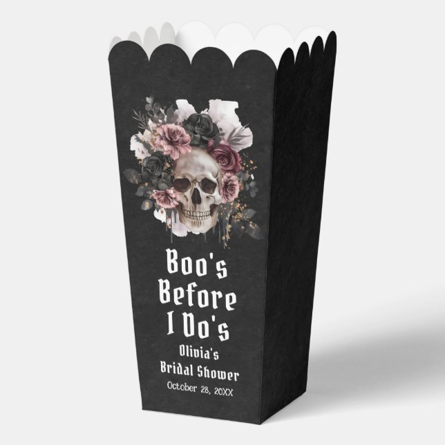Floral Skull Boo's Before I Do's Bridal Shower Favour Box (Front)