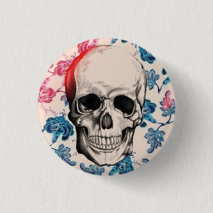 Floral Skull Button