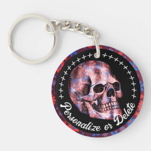 Floral Skull Cool Gothic Fidelity Tattoo Parlou Key Ring