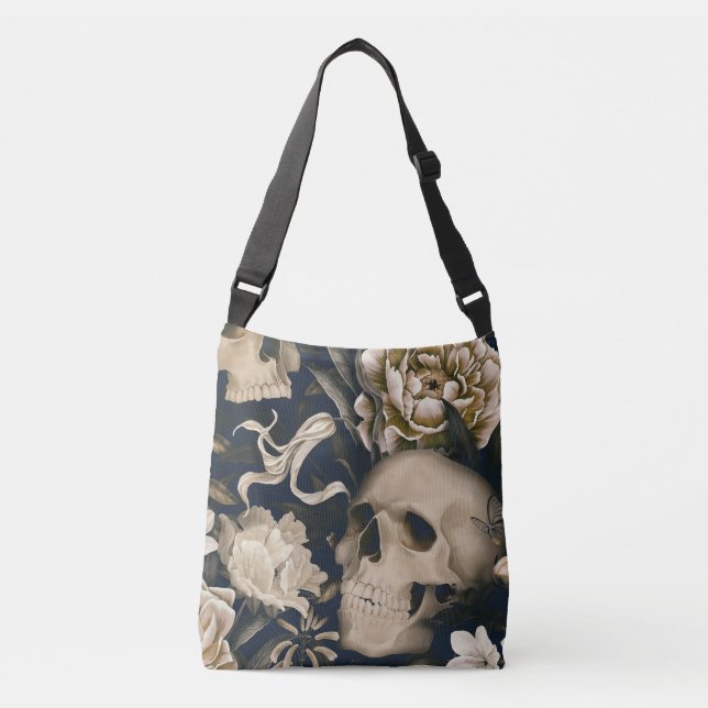 floral skull crossbody bag (Front)