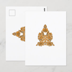 Floral Skull Design Gothic Red Black Art Pattern Postcard