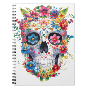 Floral Skull Design Notebook