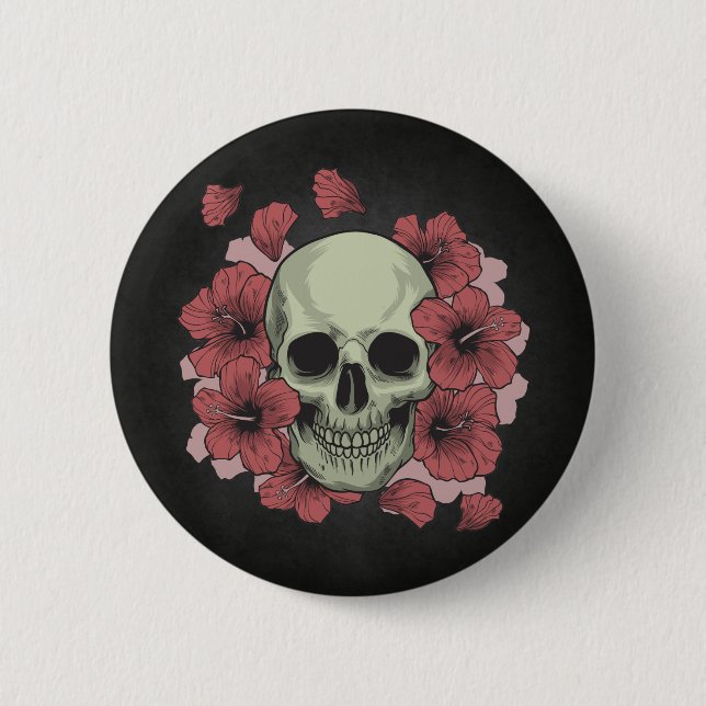 Floral Skull Dia de los Muertos | Button (Front)