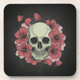 Floral Skull Dia de los Muertos Coaster