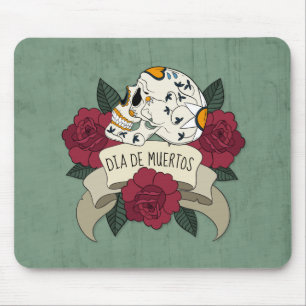Floral Skull Dia de los Muertos Mousepad