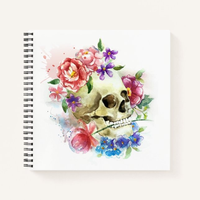 Floral Skull Dia de los Muertos | Notebook (Front)