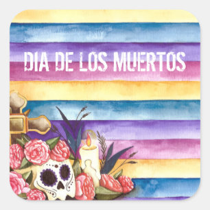 Floral Skull Dia de los Muertos   Sticker