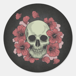 Floral Skull Dia de los Muertos   Sticker