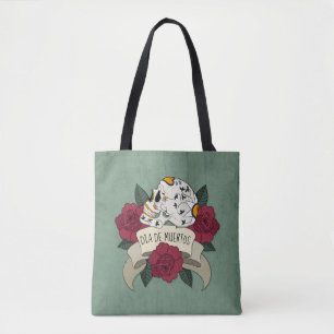 Floral Skull Dia de los Muertos   Tote Bag