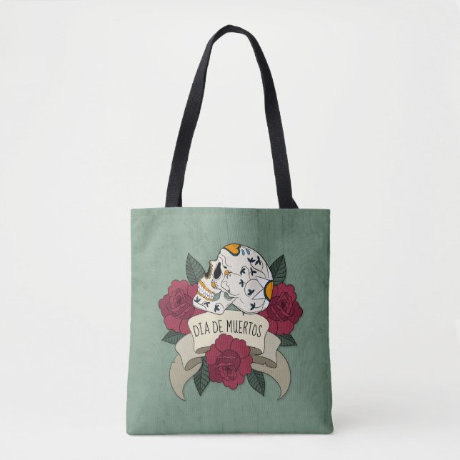 Floral Skull Dia de los Muertos | Tote Bag (Front)