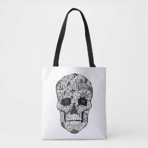 Floral Skull Doodle 2 Tote Bag