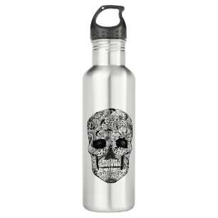 Floral Skull Doodle 710 Ml Water Bottle