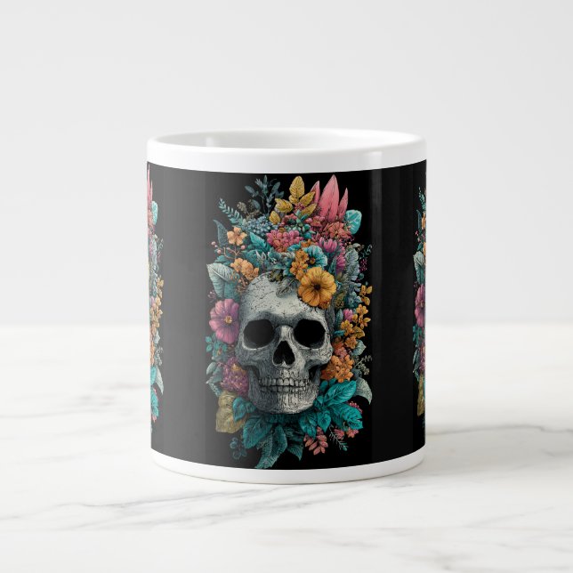 Floral Skull – Goth Botanical Art Specialty Mug (Front)