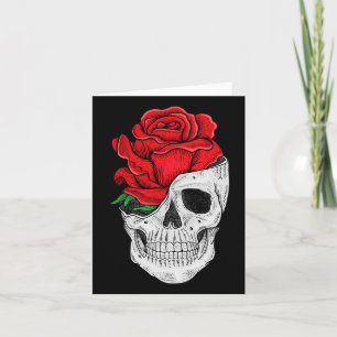 Floral Skull Graphic Tees - Halloween Floral Skull Card