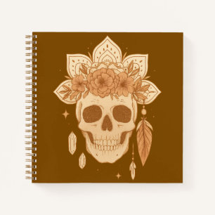 Floral Skull Halloween Boho Notebook