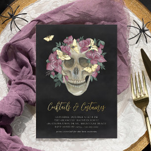 Floral Skull Halloween Costumes & Cocktails Party