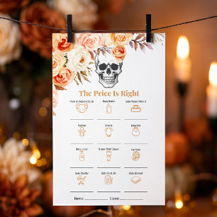 Floral Skull Halloween Gothic Price is Right Game
