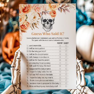 Floral Skull Halloween Guess Who Said It Game