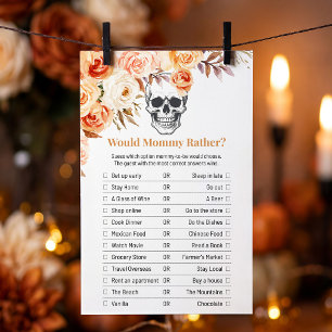 Floral Skull Halloween Would Mummy Rather Game